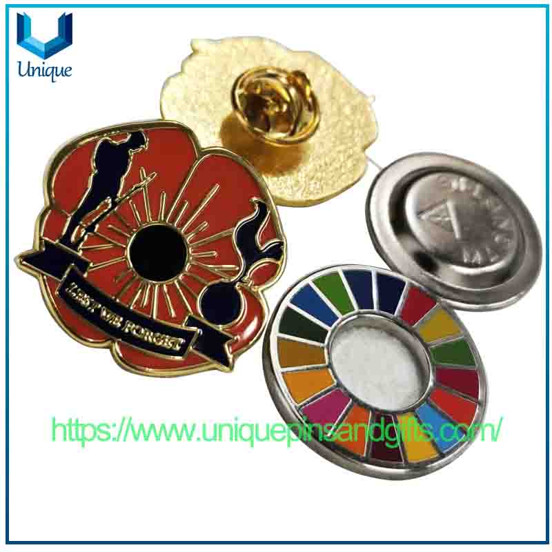 Custom Hard Enamel Flower Charming Lapel pin, Gold UK REMEMBERANCE Metal Brooch (7) Custom Hard Enamel Flower Charming Lapel pin, Gold UK REMEMBERANCE Metal Brooch (7)