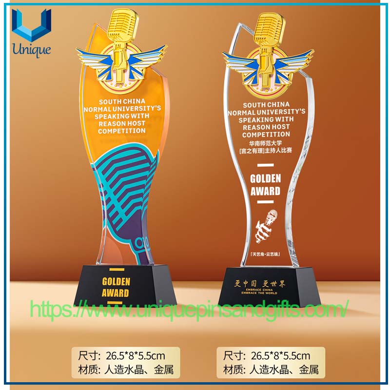 Music Dance Microphone Crystal Trophy (6) Music Dance Microphone Crystal Trophy (6)