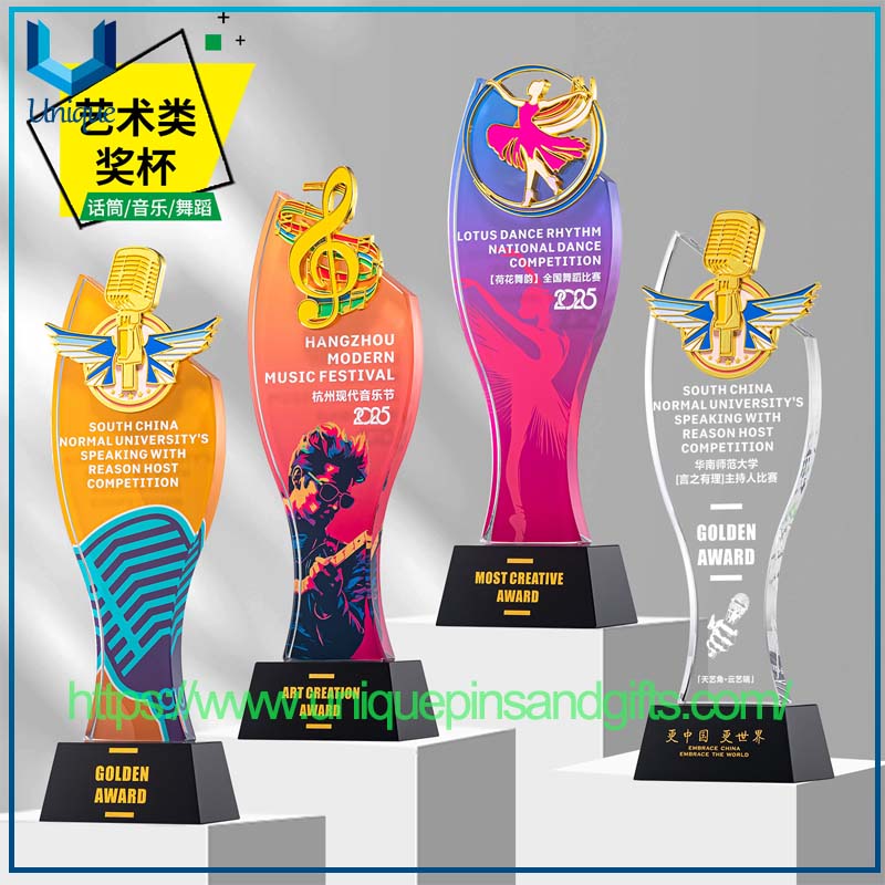 Music Dance Microphone Crystal Trophy (2) Music Dance Microphone Crystal Trophy (2)