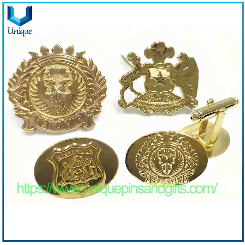 Metal Gold Plated Badge Brooch Lapel Pin Cuff-link (7) Metal Gold Plated Badge Brooch Lapel Pin Cuff-link (7)