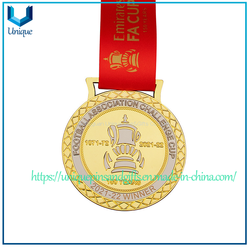 Custom High-End Football Medals -gold Silver EMIRATES Football Association Challenge Cup Medal