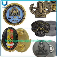 Custom 3D Gold Military Metal Brooch, antique Nickel Police Metal Badge Lapel Pin 
