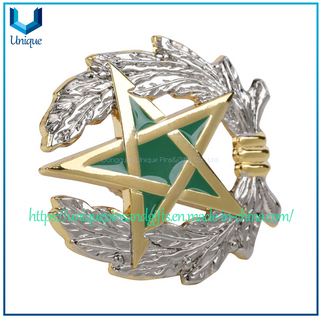 Custom Two tone Plating Gold Silver Military Police Insignia, UAE Qatar Metal Badge, 3D hat Pin, collar Pin, 