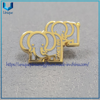 Custom Collection Lapel Pins, Elephant Metal Brooch with transparent hard Enamel