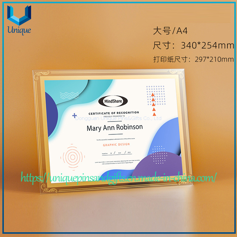 Acrylic/Crystal Certificate Holder, A3, A4 Document Certificate Desk standable display Holder Frame