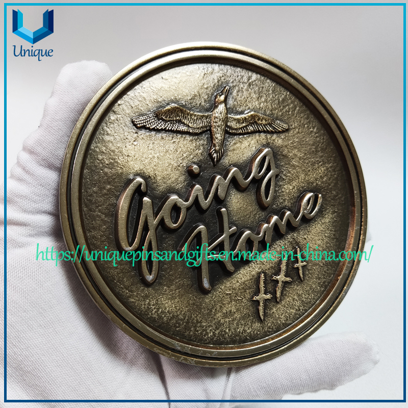 Custom Memorial Grave Plaques, 11cm diameter 3D engraving Outdoor Metal Grave Memorial Plaque Marker in Bronze