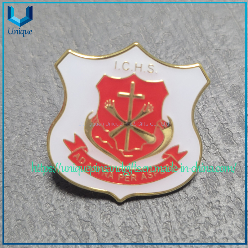 Free Sample Custom School Uniform metal Brooch, Caps Emblem, Fashon Decoration Multi-Color assorted School Lapel Pin