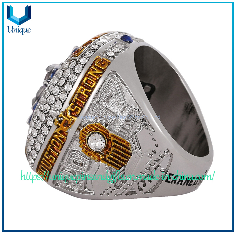Custom Military Ring, Die Casted Zinc Alloy Champion Ring, Rhystone Crystal Decorated Metal Ring