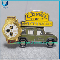 Custom French Pins personnolise, 2 piece fix Hard Enamel Pin, Camel Trophy Souvenir Pin with Watch 