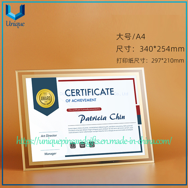 Acrylic/Crystal Certificate Holder, A3, A4 Document Certificate Desk standable display Holder Frame