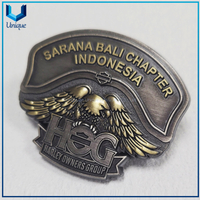 Custom Indonesia Harley Owner Group Souvenir Gift Metal Badge, Two tone plating 3D Metal Emblem Lapel Pins