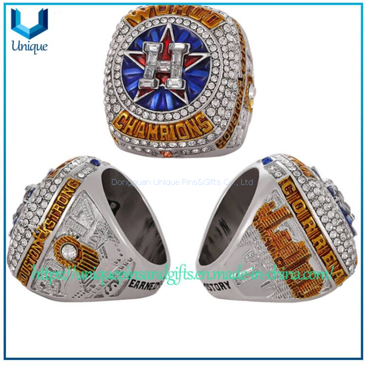 Custom Military Ring, Die Casted Zinc Alloy Champion Ring, Rhystone Crystal Decorated Metal Ring