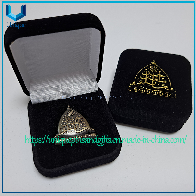 Custom Nigerian Badges - Fashion Cutout Hollow Out Metal Brooch, Military Collar Pin, Custom School Lapel Pin with Velvet box