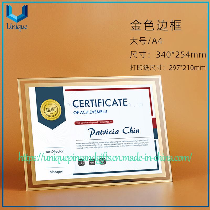 Acrylic/Crystal Certificate Holder, A3, A4 Document Certificate Desk standable display Holder Frame