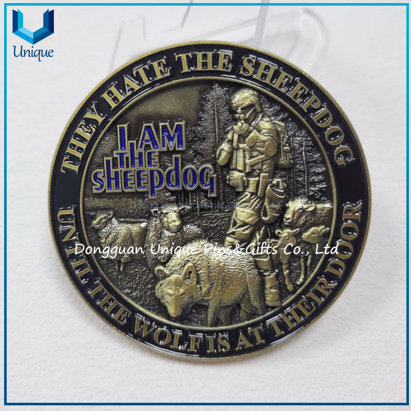 Custom Military Souvenir Medal Coin, antique Bronze Plating 3D h US Insignia Eagle & Soldiers Anti-Drug Commemorative Coin 