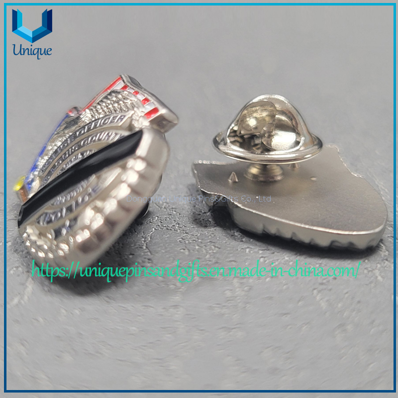 Custom 3D Gold Military Metal Brooch, antique Nickel Police Metal Badge Lapel Pin 