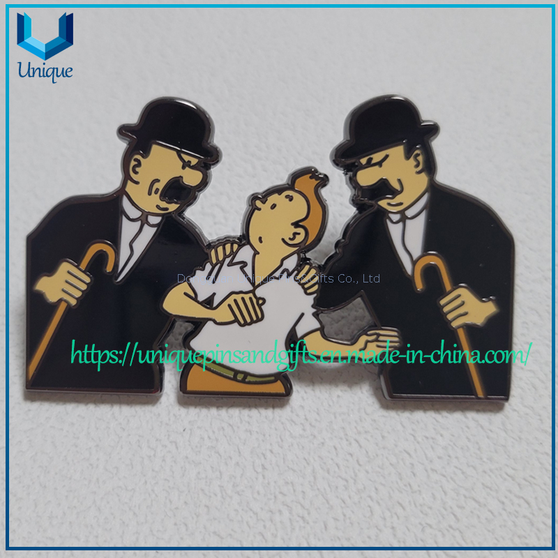 Customize Broche personnalisee Cartoon Tintiin Pin, Fashion Decoration Souvenir Gift Metal Lapel Pin in Hard Enamel