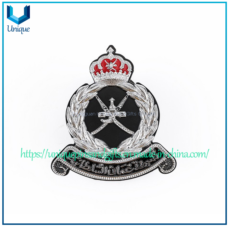 High quality 3D gold silver two tone metal badge-2