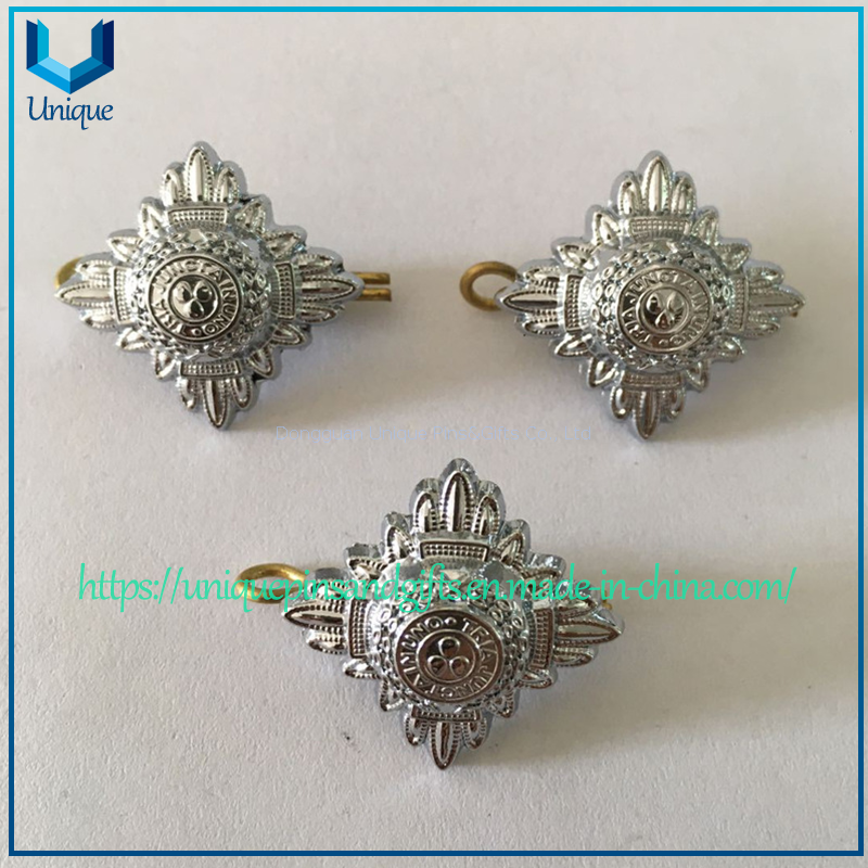 Custom Hight Quality Die struck Bronze gold Silver Military Collar pin, Cap Lapel Pin, Military Uniform Metal Brooch