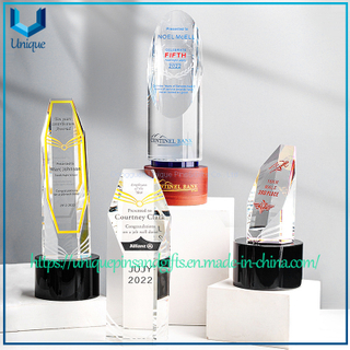 Custom K9 Crystal Award Trophy with Wood base, Creative Design Souvenir Medal Cup Trophy