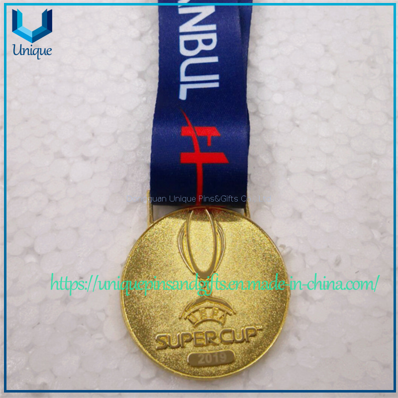Custom Classic Football Medals - FIFA World Cup, European Super Cup Styles with velvet box, Customizable Patterns/Sizes & Ribbons - For Football Awards Medallion