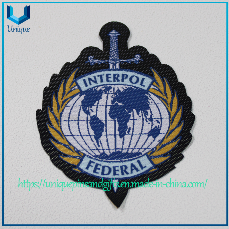 Customize Garment Woven Patches, big Size 20cm diameter Iron On woven patches 