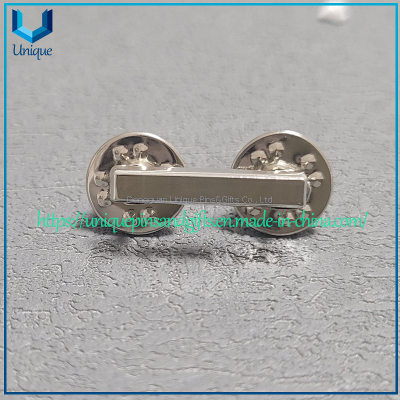 Custom shiny nickel cutout Bar pin badge Chile Military Metal Bar pin with Butterfly clutches