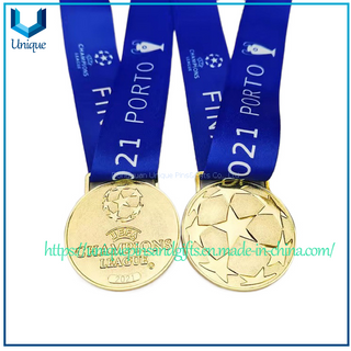 Custom League Premier League & More Football Medals Carabao, Champions League & Premier League Style Qatar World Champions FIFA gold Medal