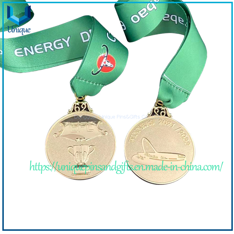 Custom Classic Football Medals - FIFA World Cup, European Super Cup Styles with velvet box, Customizable Patterns/Sizes & Ribbons - For Football Awards Medallion