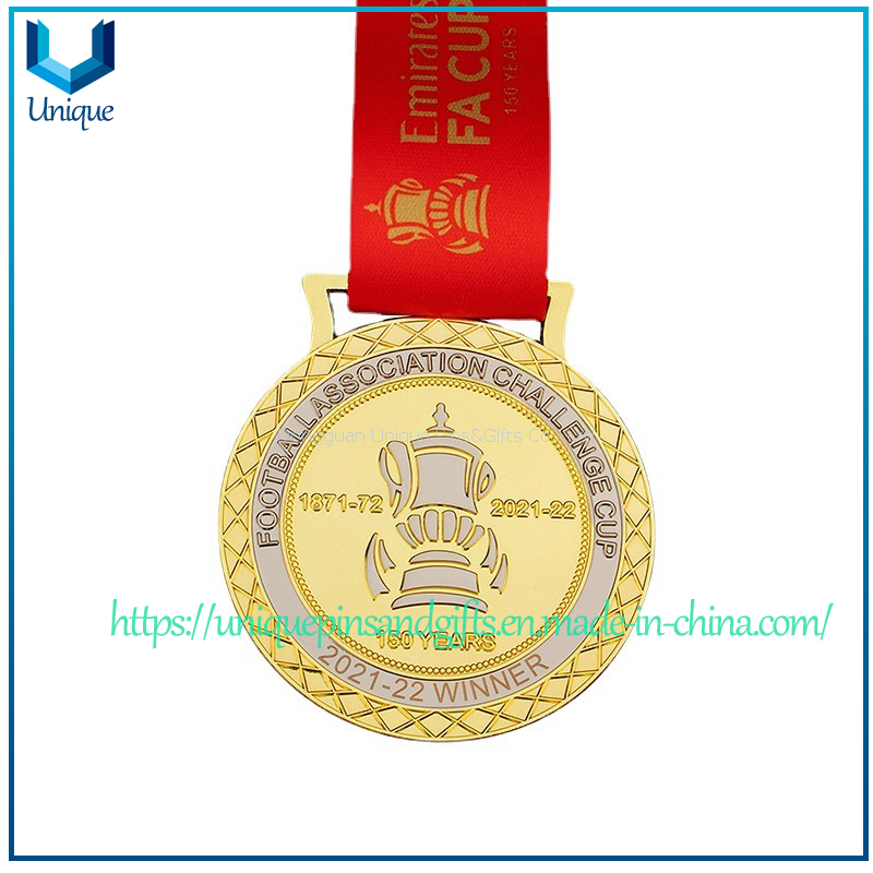 Custom High-End Football Medals -gold Silver EMIRATES Football Association Challenge Cup Medal