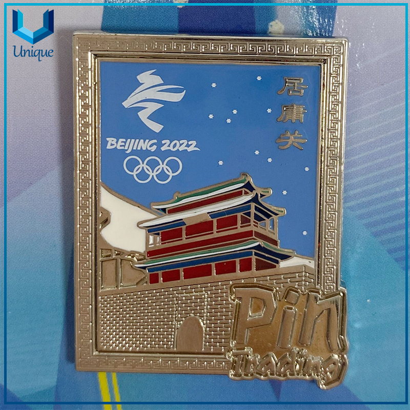 Custom Design High Quality Gold/nickel Olympic Winter Game Lapel Pin