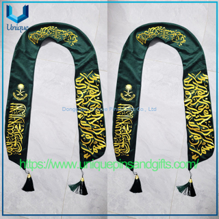 High Quality Custom Design Saudi Arabia Imitated Silk Scarf with Full Printing Logo