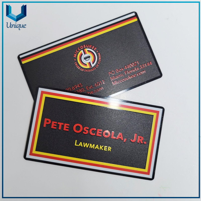 black nickel stainless steel Metal Business card in custom design 