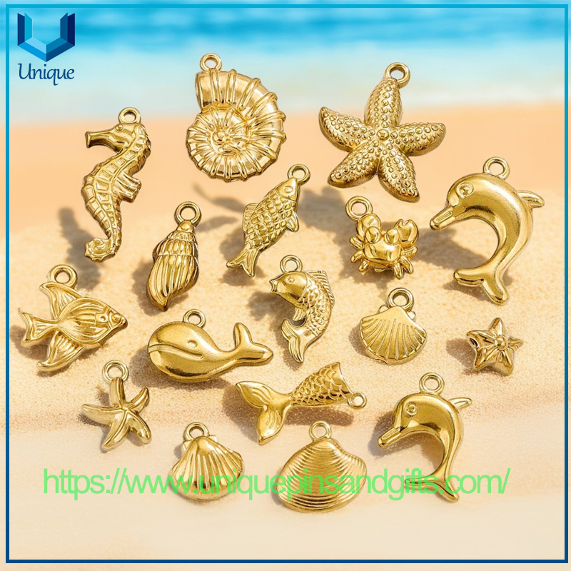 Hotsale Stainless Steel Marine Animal Mermaid Shells Sea Stars Bracelets Necklaces Charms Pendants Ocean Series Pendants