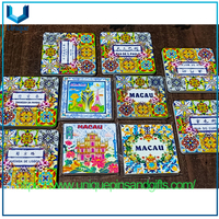Hot Sales Portuguese-style Ceramic Magnetic Fridge Magnets Sticker with Creative Portuguese Patterns & Textured Effect for Travel Souvenir Gifts