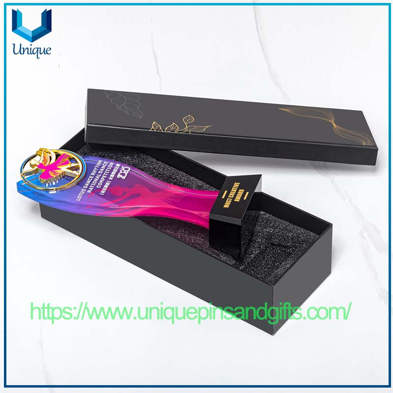 Custom Music Dance Microphone Crystal Trophy, Dancing Ballet Host Speech Piano Competition Awarding Trophy