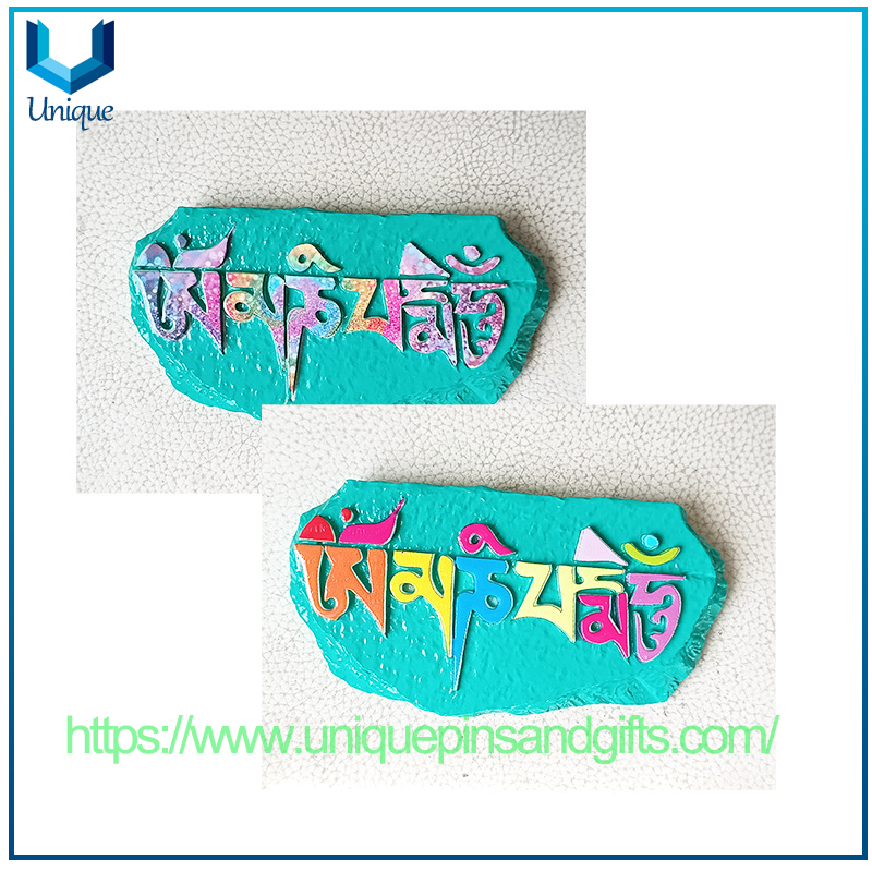 Custom Cityscape Fridge Magnet Stickers, Lhasa Blessing Resin Fridge Magnet Stickers for Traditional Ethnic Cultural Tourism Handicrafts Souvenir Gifts