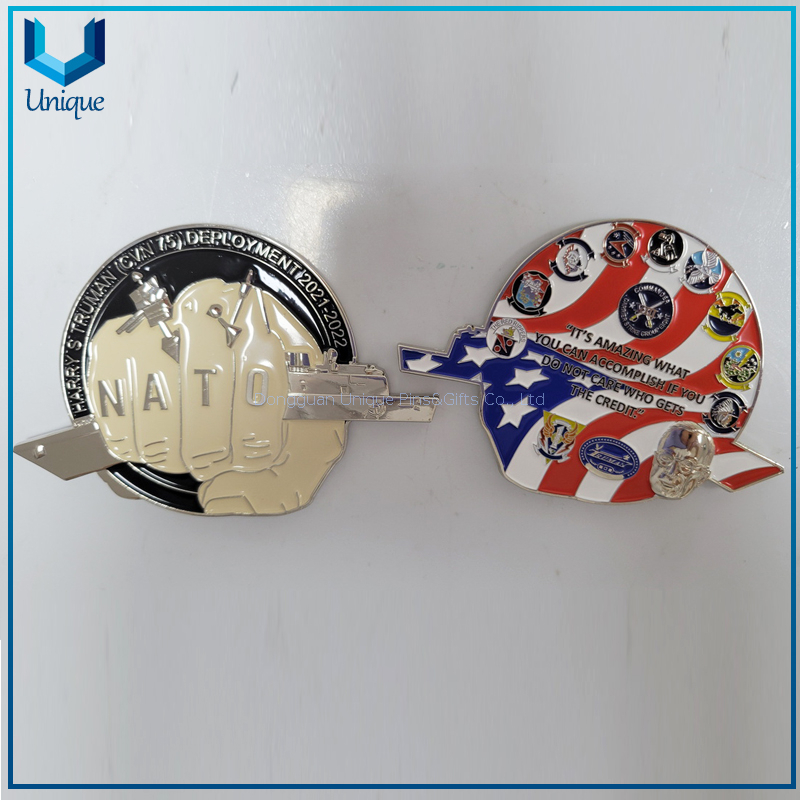 Custom 3D USA Naavy NATO Challenge Coin with USA Flag in high Quality