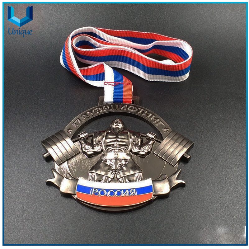 3D Copper Plating Medal, Weightlifting Award Medal, Custom Sports Competition 3D Metal Medal