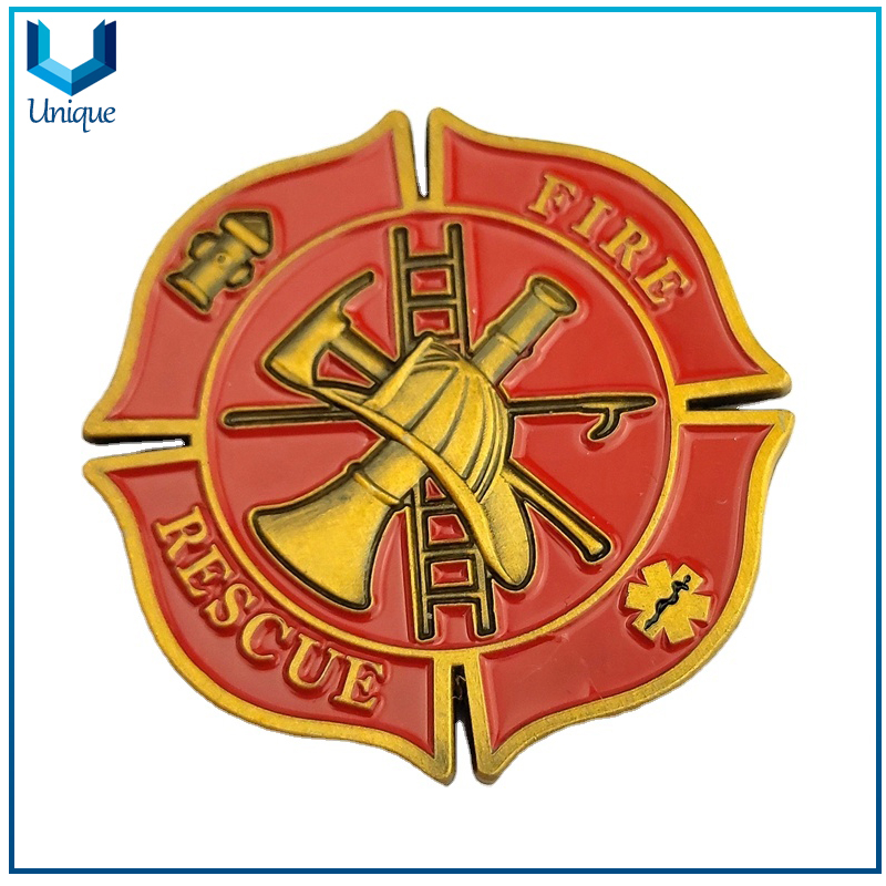 Challenge Coin Customize Factory,3D Firefighters Fire Rescue Commemorative Challenge Coin, Bulk Challenge Coin 