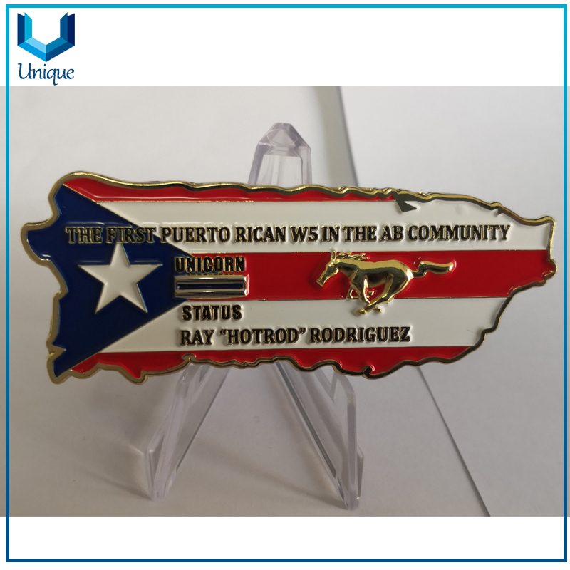 Customize Soft Enamel 2 Tone Coin,Puerto Rican W5 USA AB Community Coin, 3D Gold coin,USN Military Navy Coin