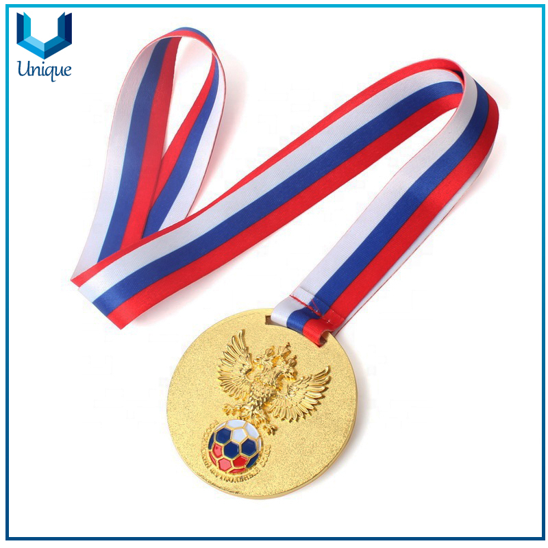 Customize Design Medal, 3D Gold Football Trophy Medal, Sport Award Military Metal, Souvenir Honr Medal for Competition