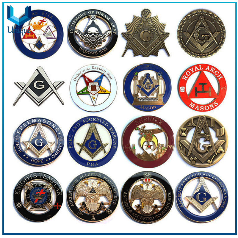 Customize Metal Badge, Cutout Lapel Pin,3D Metal Emblem, Mason Freemason Decorations Badges Custom Masonic Lapel Pin 