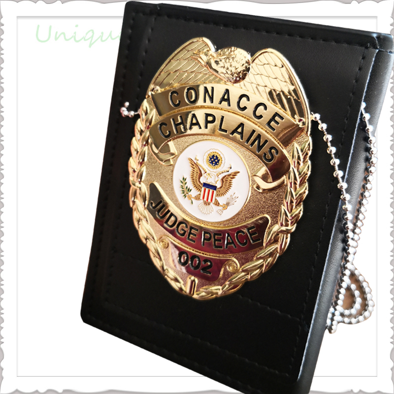 China Whole Metal Crafts Customize Factory, 3D Police Badge Customize, Gold Souvenir Badge in Die Cast, 24K Gold Plating Honor Badge