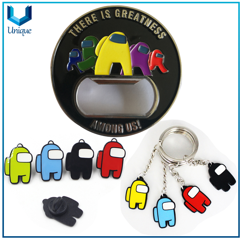 3D Among Coin, Among Lapel Pin, Among Keychain, Customize Metal Crafts, Free Design Commemorative Coin, Souvenir Pins for Gifts