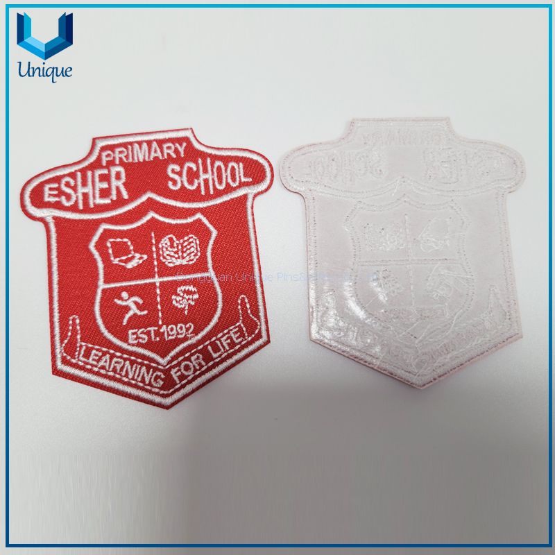 Cheap Fashion Design Iron on High Quality Wholesale Badge Custom High Frequence badge， high quality low price PVC hot melt Patch for garment，Embroidered seal