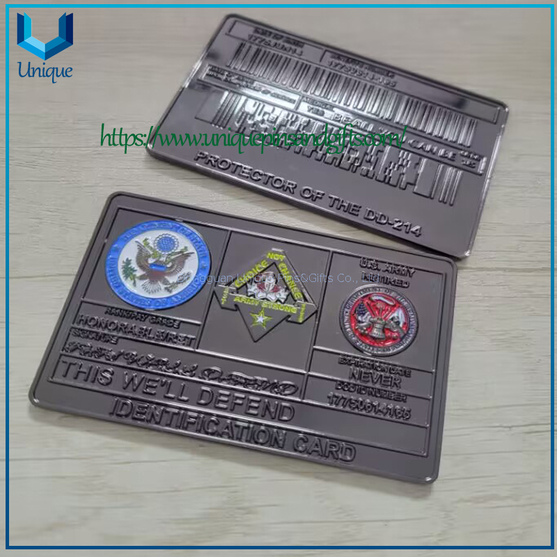 Custom ID Card Challenge USA Navy Coin with Black Nickel Plating