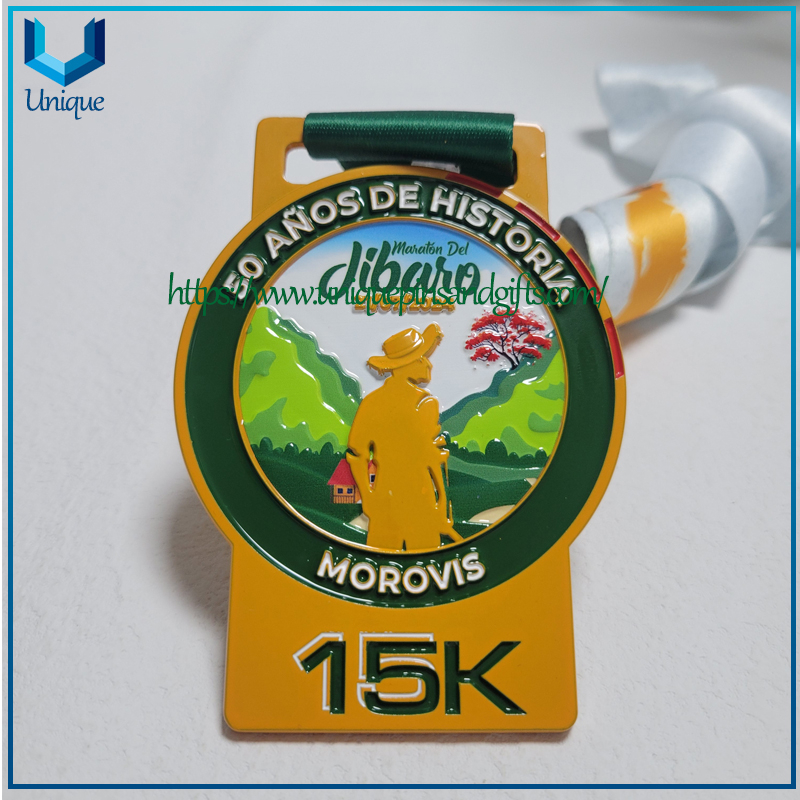Custom Design Puerto Rico Spraying Color/Gold Plating Medal 15K Del Jibaro 2024 Medal