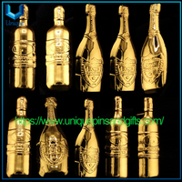 Custom Bronze Gold Plating Uppercase Letters A-Z Bottle Lapel Pin Brooch Badge