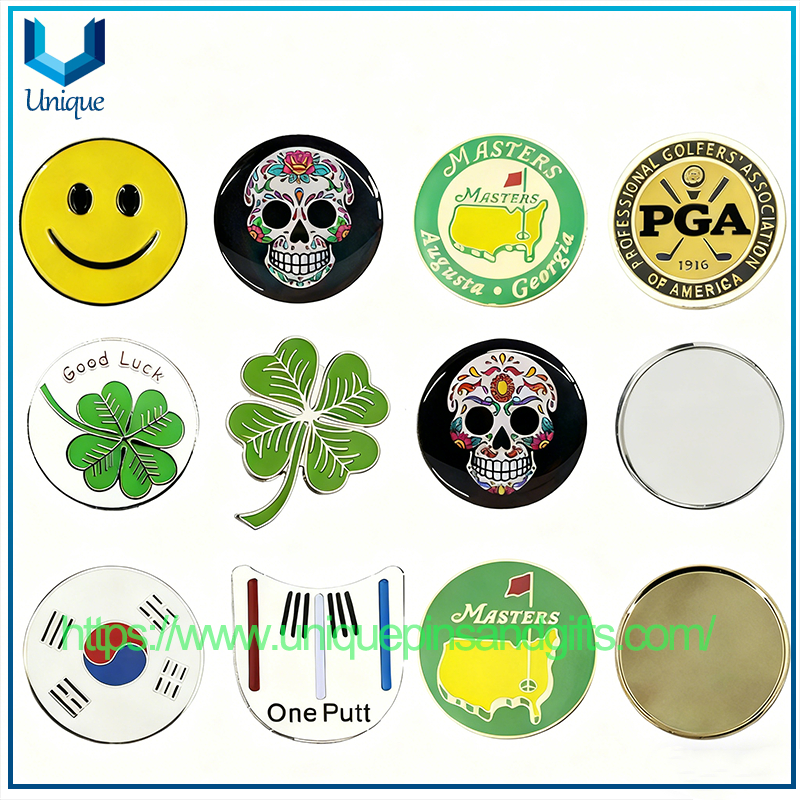 Golf Hat Clip 25mm Mark Round Ball Position Marker Metal Blank Magnetic Mark Emblem Golf Mark Putting Green Sign